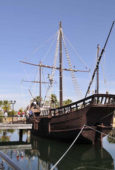 the replica of one of Columbus's ships
