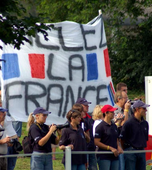 some French fans carried this flag around all day (photo by A.J.)