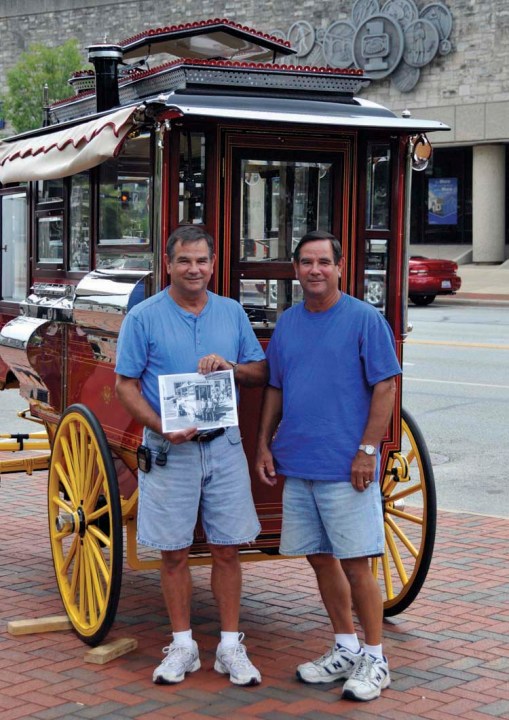 twins with old photo